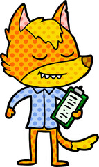 office worker fox cartoon character