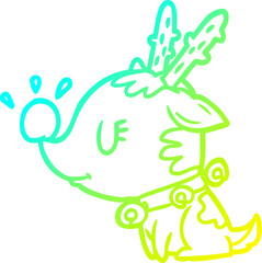 cold gradient line drawing of a christmas reindeer