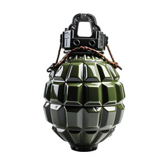 military grenade isolated on transparent background ,generative ai - obrazy, fototapety, plakaty