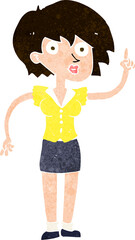 cartoon woman with question