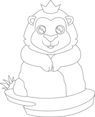 Lion King Crown Animal Vector Graphic Art Illustration