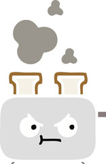 flat color retro cartoon of a of a toaster