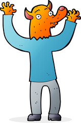 cartoon happy fox man