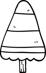 line drawing cartoon christmas tree