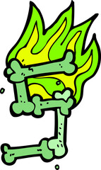 cartoon halloween bone number