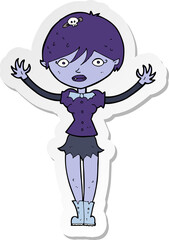 sticker of a cartoon vampire girl