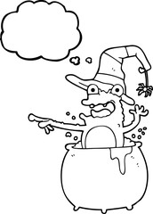 freehand drawn thought bubble cartoon halloween toad