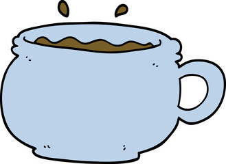 cartoon hot cup of coffee