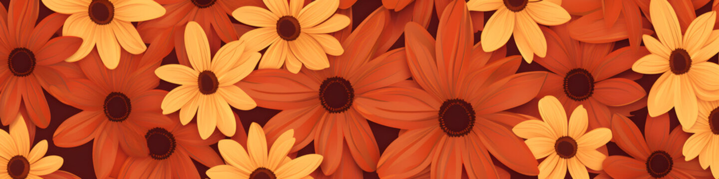 simple illustration of transvaal daisy flowers background banner