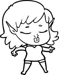 pretty cartoon elf girl