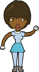 Obraz premium cartoon waving woman