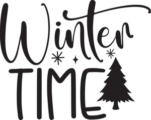 Winter Time SVG Design, Winter SVG Design, Winter, Christmas SVG Design, Snowflake SVG, Snowflake Vector