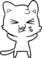 cartoon cat hissing
