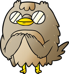 cute cartoon wise old owl