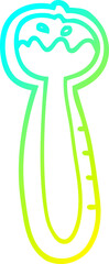 cold gradient line drawing of a cartoon thermometer