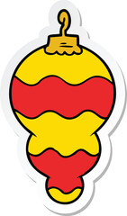 sticker of a cartoon christmas decoration