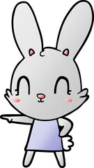 cute cartoon rabbit in dress