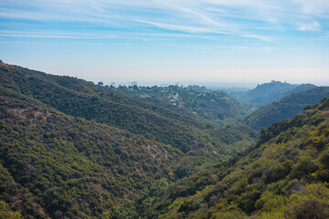Cycling point of view in the Mandeville Canyon of the Santa Monica Mountains