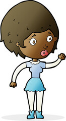 cartoon woman waving