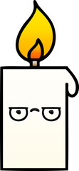 gradient shaded cartoon of a lit candle