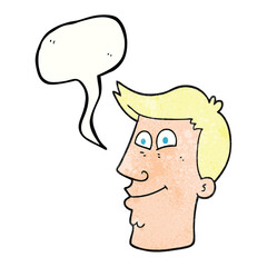 freehand speech bubble textured cartoon male face