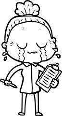 cartoon crying old lady