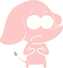 flat color style cartoon unsure elephant