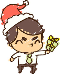 Christmas Man Chalk Drawing