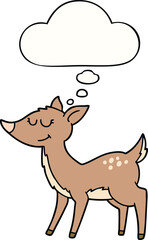 cartoon deer with thought bubble