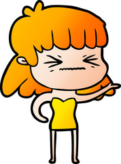 cartoon angry girl