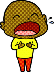 cartoon shouting bald man