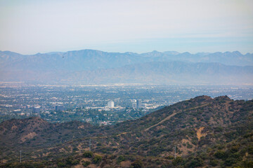 Views from Dirt Mullholland Dr in the Santa Monica Mountians looking North in the San Fernando...