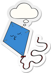 cartoon kite with thought bubble as a printed sticker