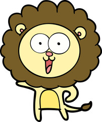 happy cartoon lion