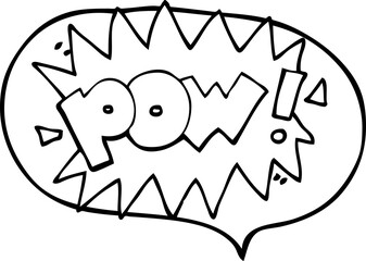 freehand drawn speech bubble cartoon pow symbol