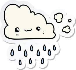 sticker of a cartoon storm cloud