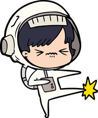 cartoon astronaut woman