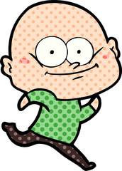 cartoon bald man staring