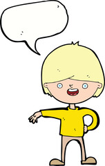 cartoon happy man with speech bubble