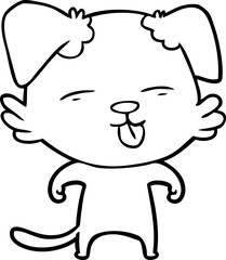 cartoon dog sticking out tongue