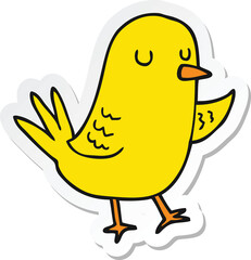 sticker of a cartoon bird