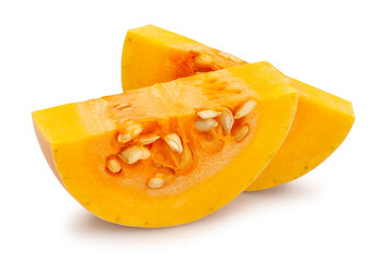 sliced butternut path isolated on white