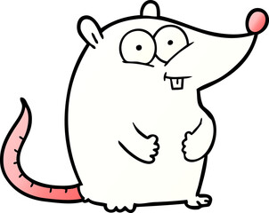 cartoon happy white lab mouse