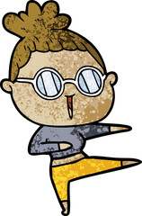 cartoon woman wearing spectacles