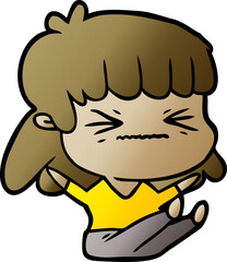 cartoon angry girl