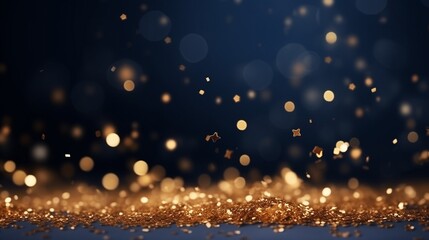 A Blurry Image of Gold Glitter on a Dark Background