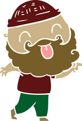 man with beard sticking out tongue