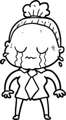 cartoon crying old lady