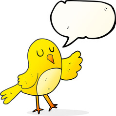 freehand drawn speech bubble cartoon bird