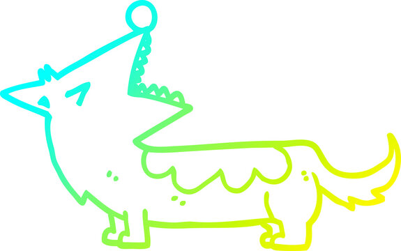 recommend clip art: cold gradient line drawing of a cartoon dog